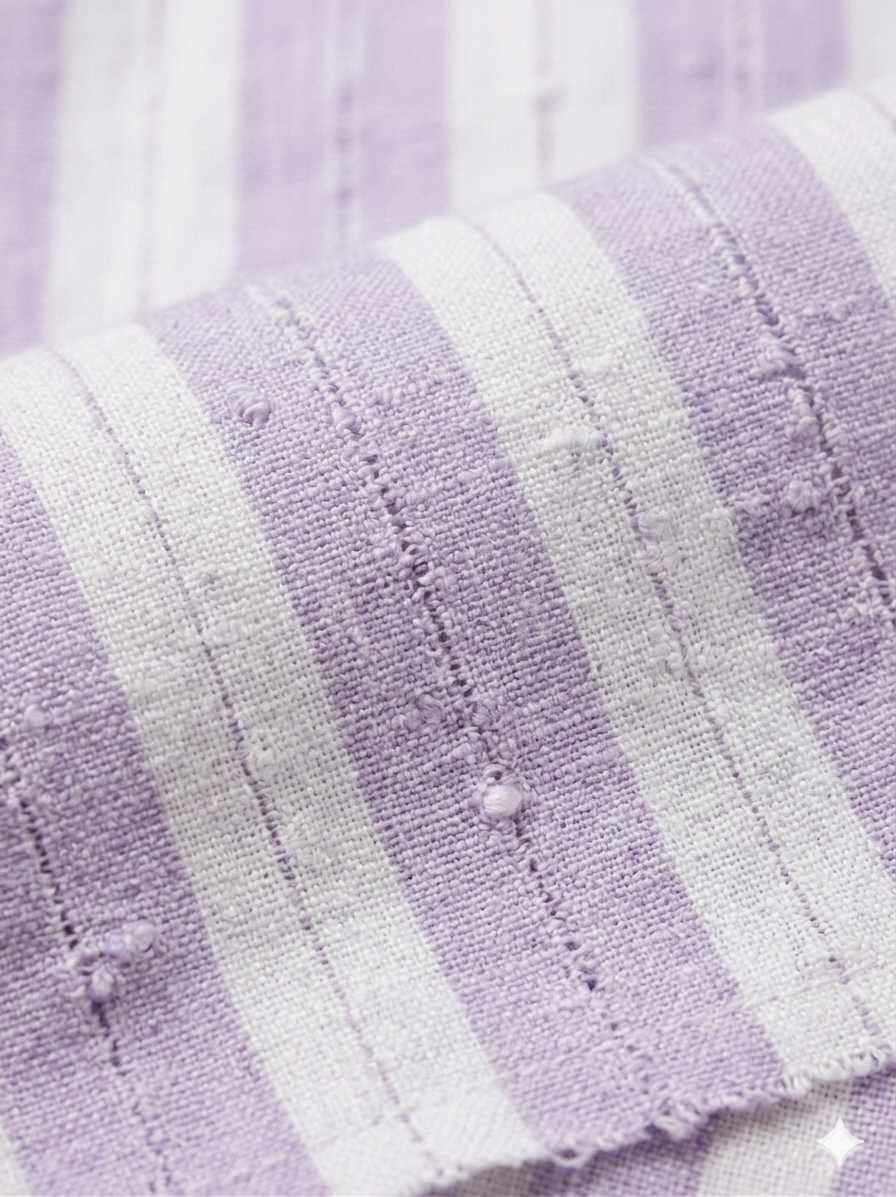 Slub stripe Purple Regular Fit Casual Shirt