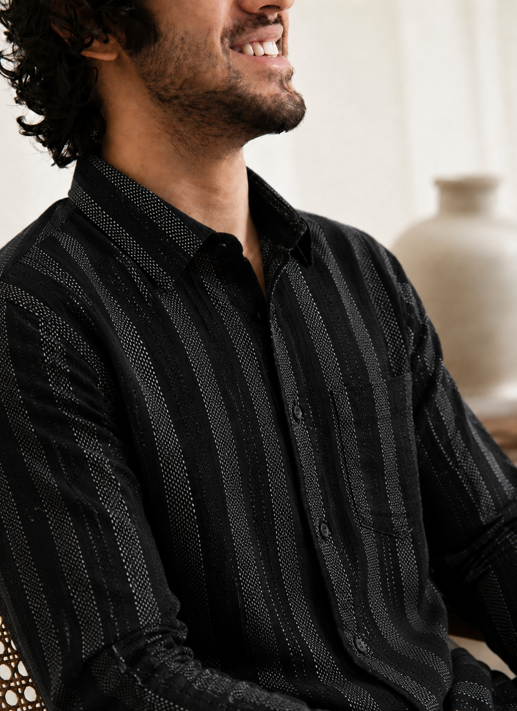 Candy Stripes Black Regular fit