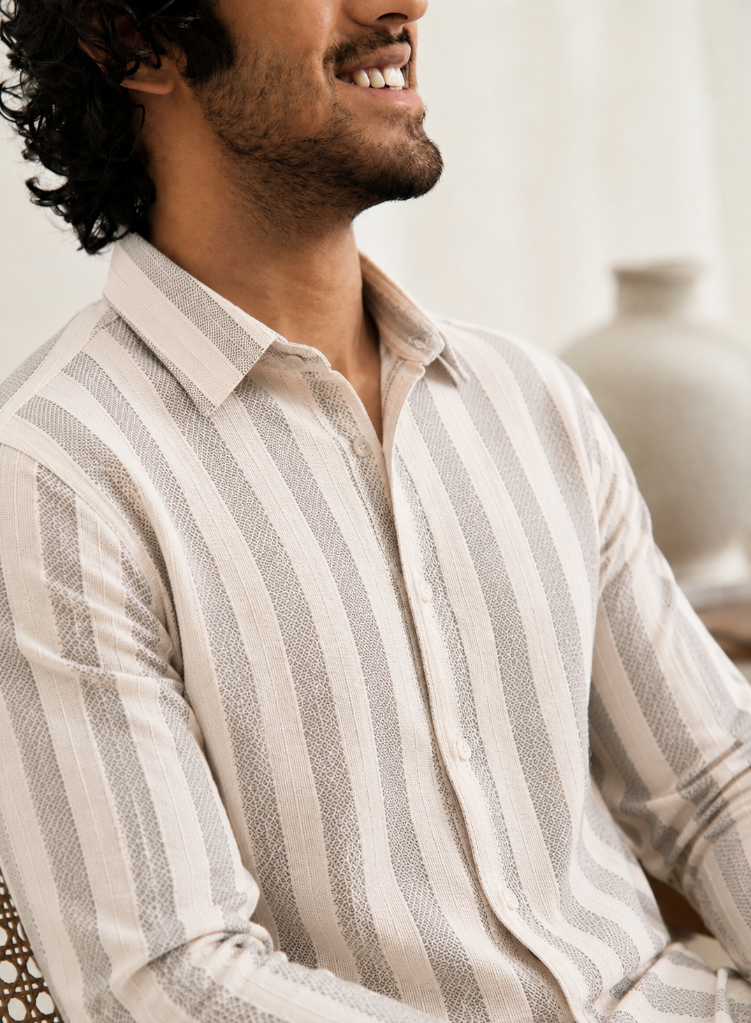 Candy Stripes Cream Regular fit