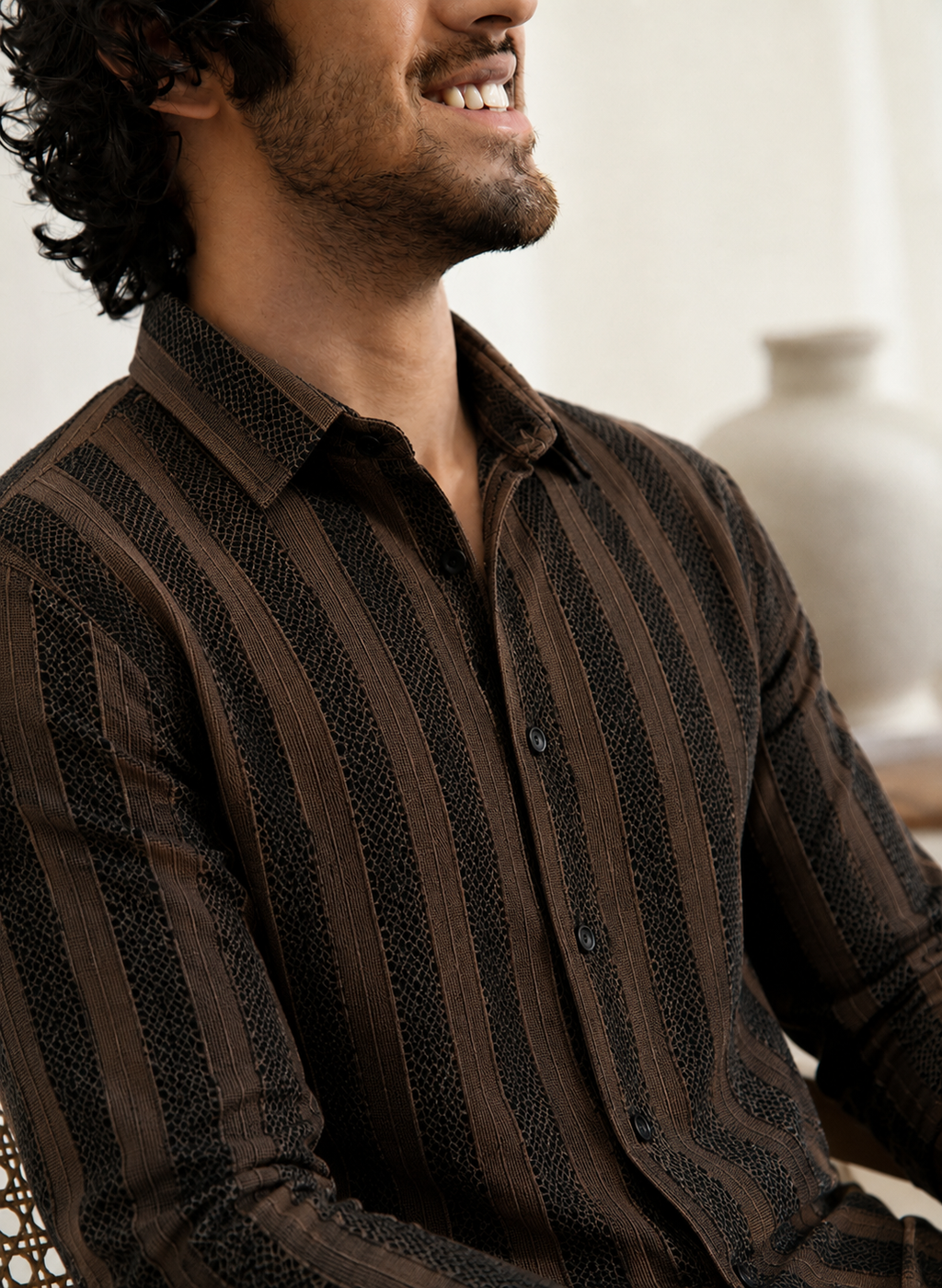 Candy Stripes Brown Regular fit