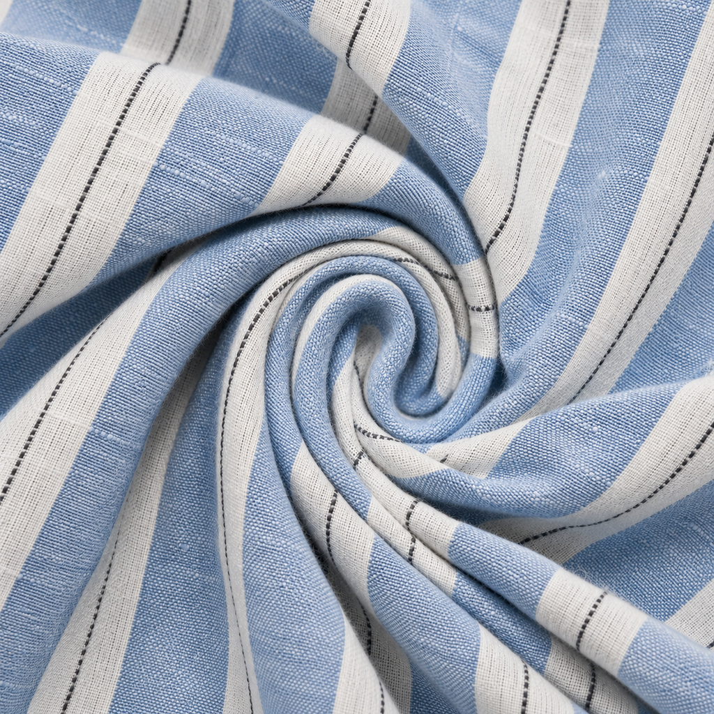 Slub stripe BlueRegular Fit  Casual  Shirt