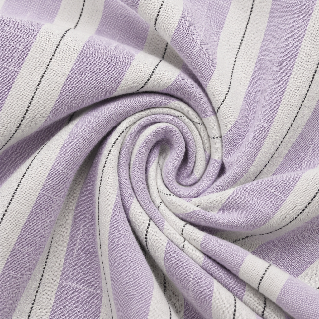 Slub stripe Purple Regular Fit  Casual  Shirt