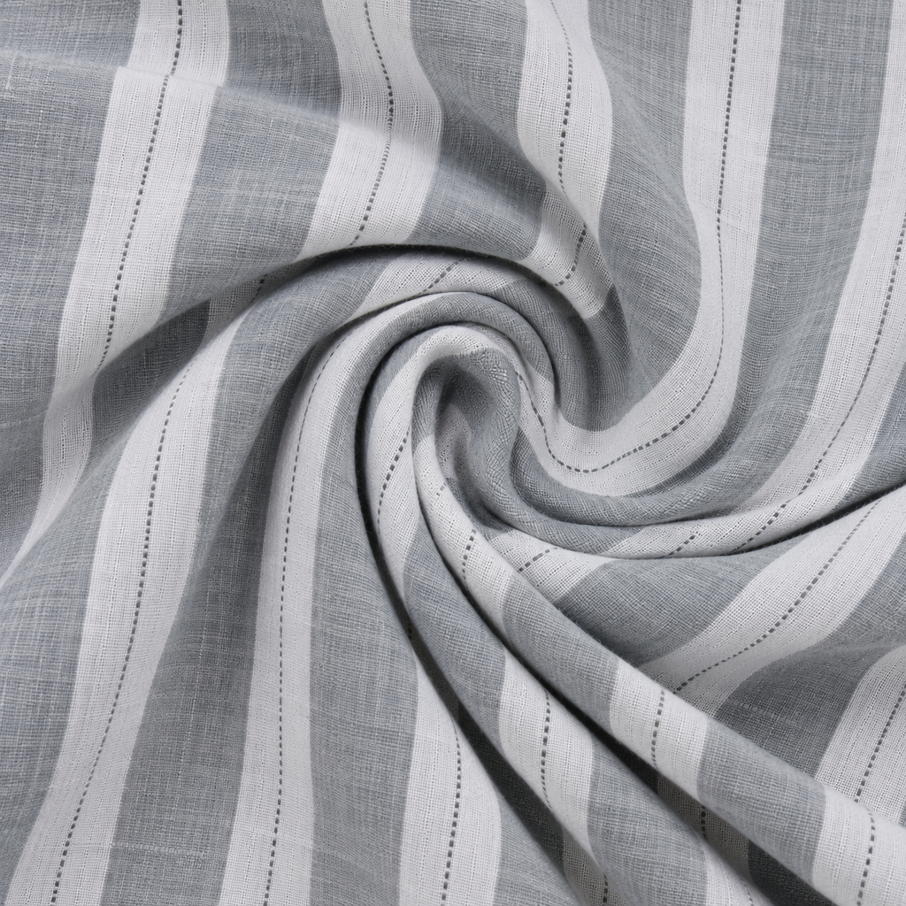 Slub stripe Grey Regular Fit  Casual  Shirt