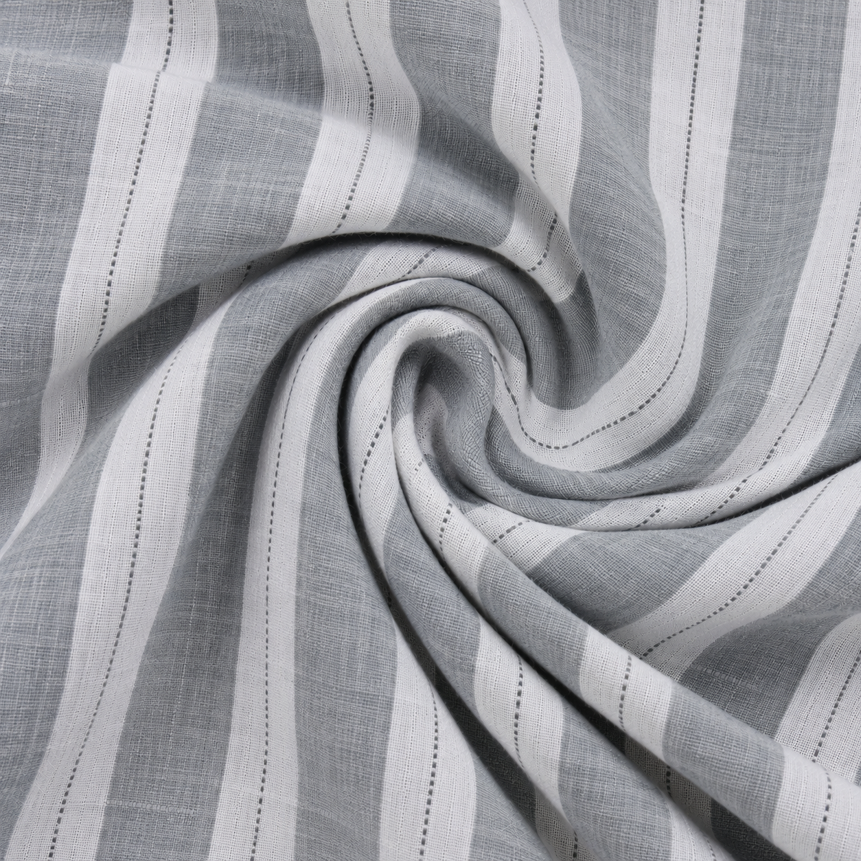 Slub stripe Grey Regular Fit  Casual  Shirt