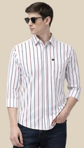 Mins Lines Regular Fit  Casual  Shirt