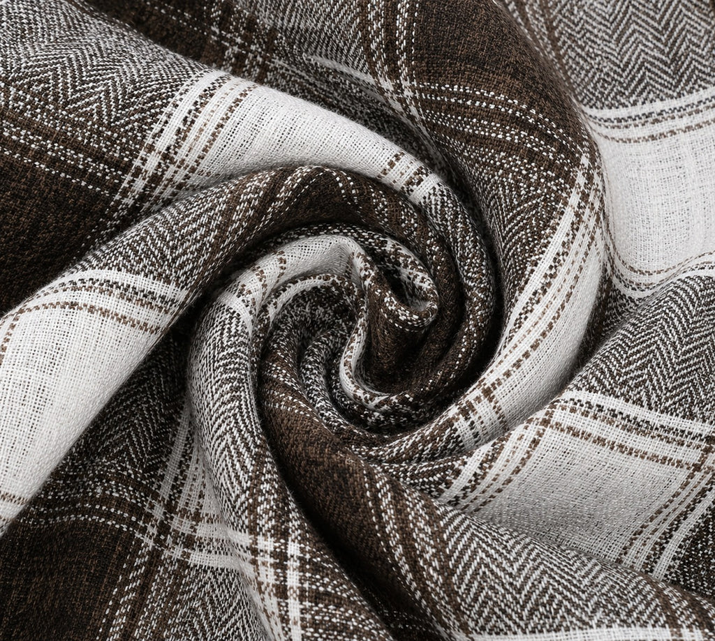 Slub  heavy  Checks Brown Regular Fit Shirt