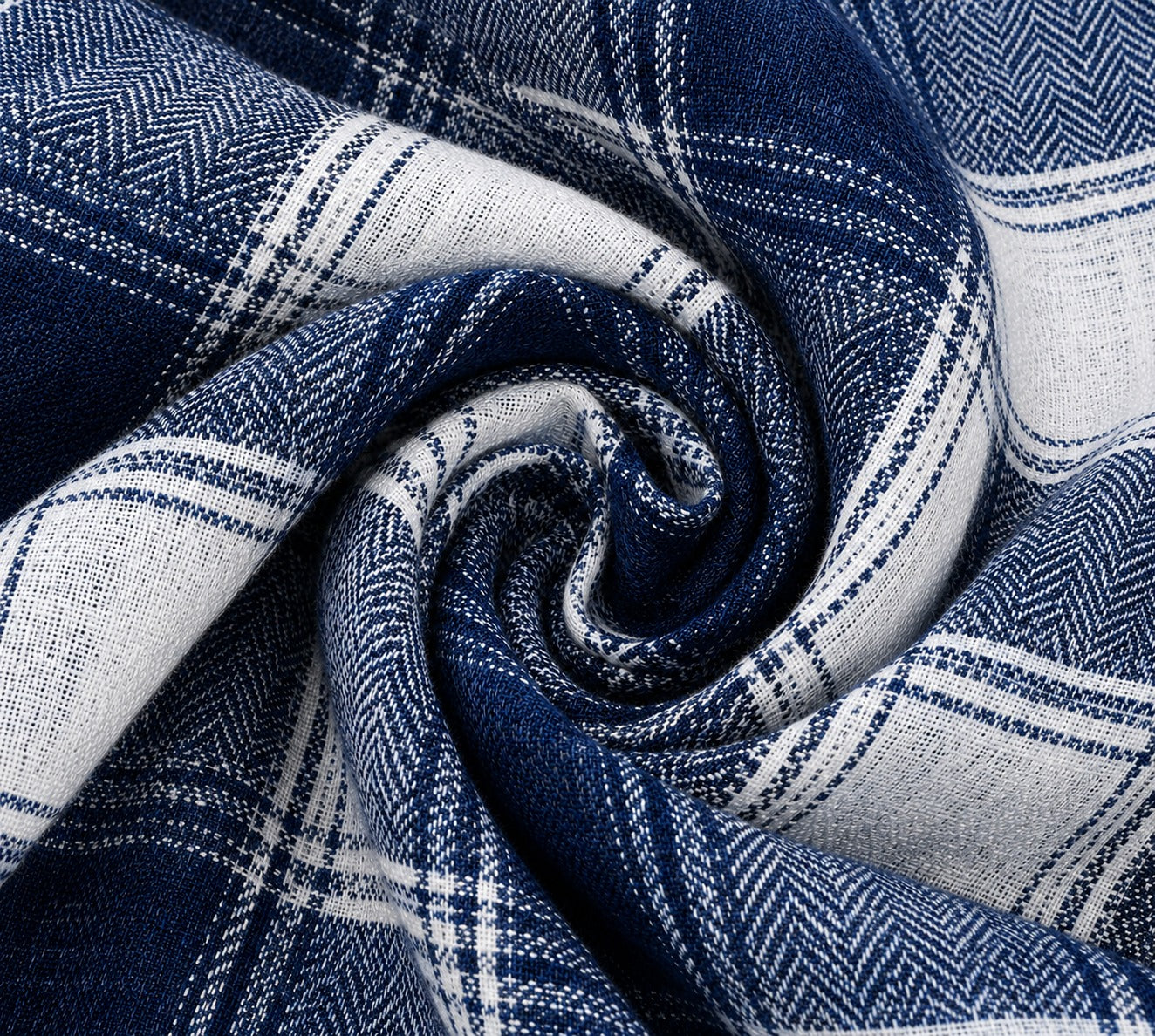 Slub  heavy  Checks Blue Regular Fit Shirt