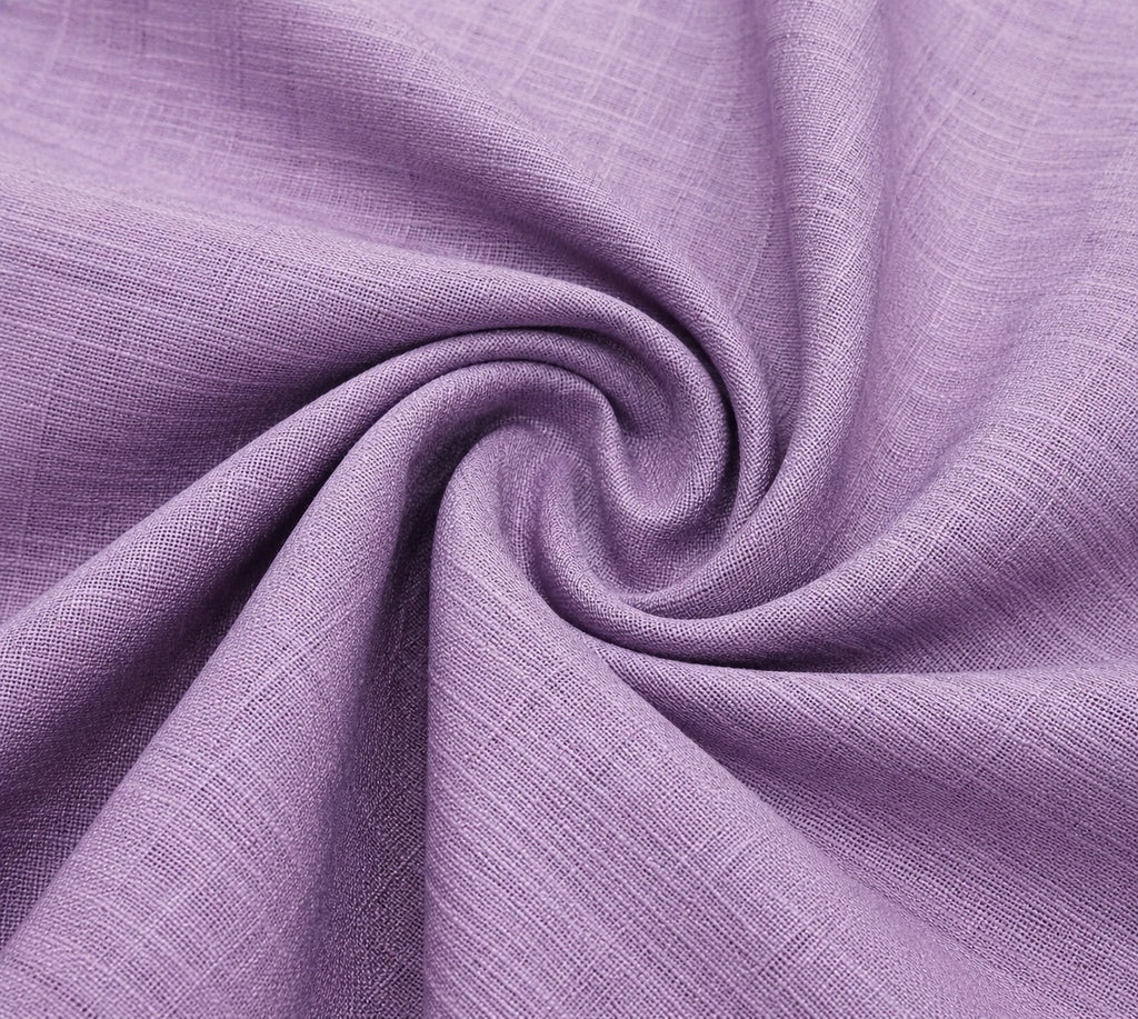 Slub Plain Solid  Purple Regular Fit Shirt